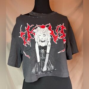 Romwe Black Emo Punk Grunge Crop Top 🖤